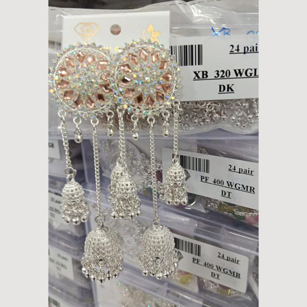 VM Imitation Silver Plated Jhumki Earrings