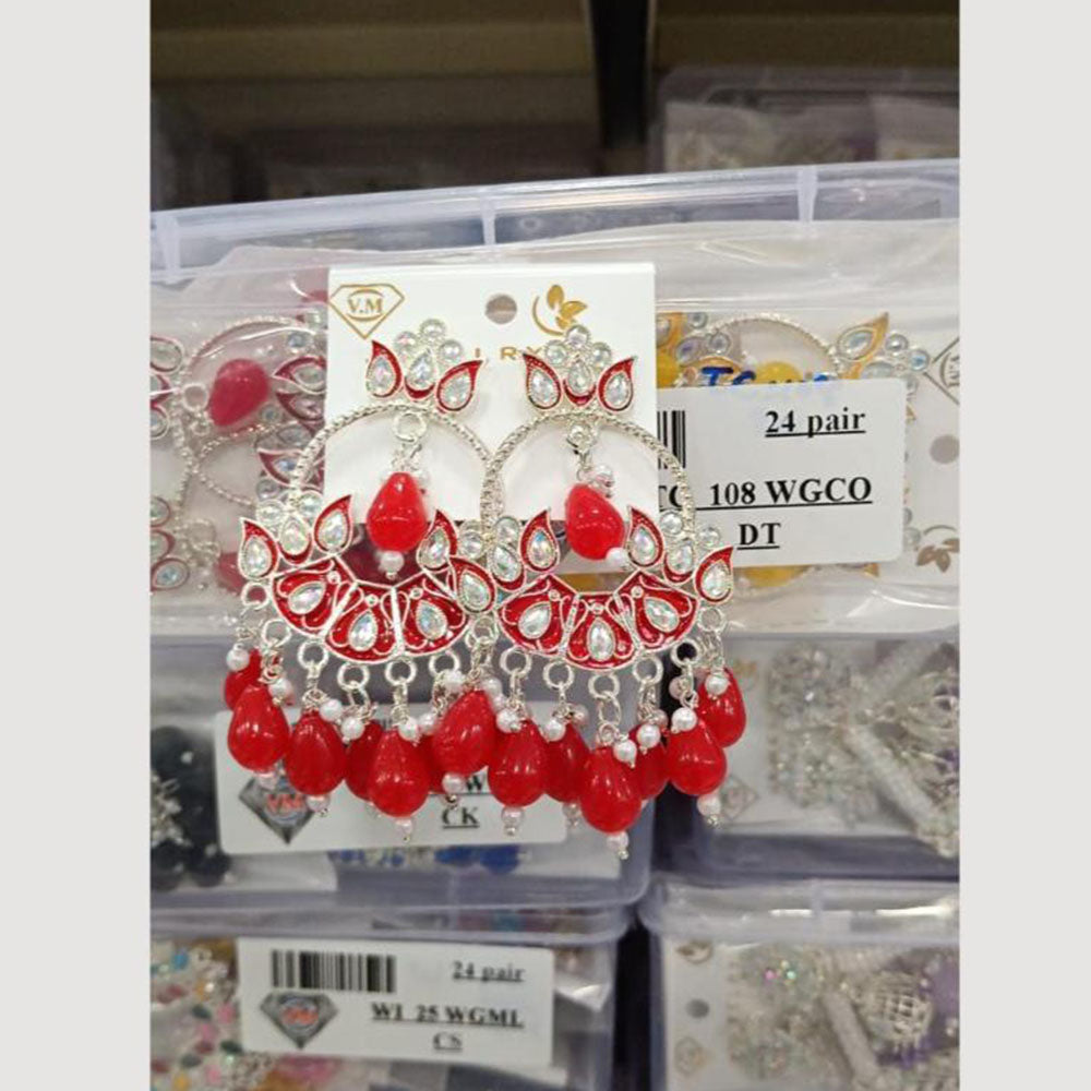 VM Imitation Silver Plated Dangler Earrings