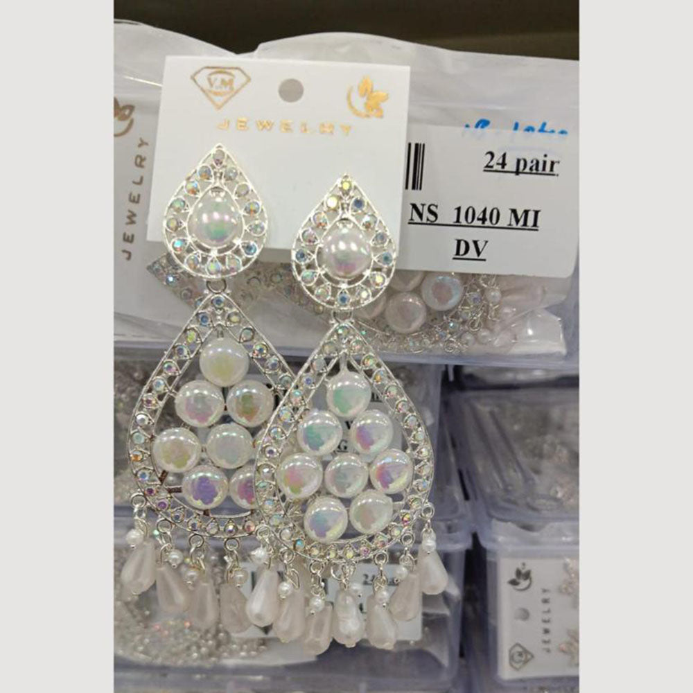 VM Imitation Silver Plated Dangler Earrings