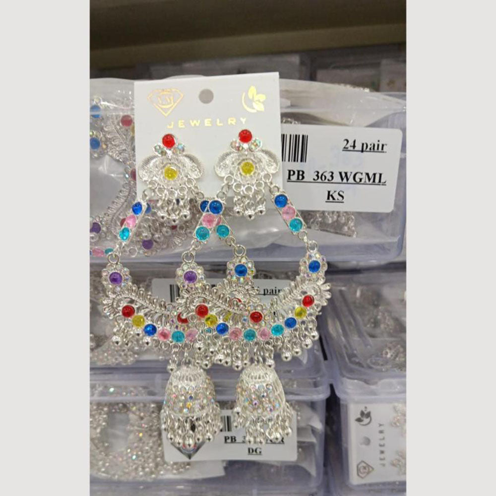 VM Imitation Silver Plated Jhumki Earrings