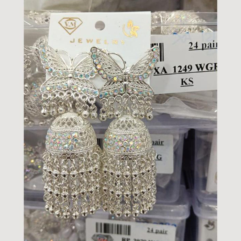 VM Imitation Silver Plated Jhumki Earrings