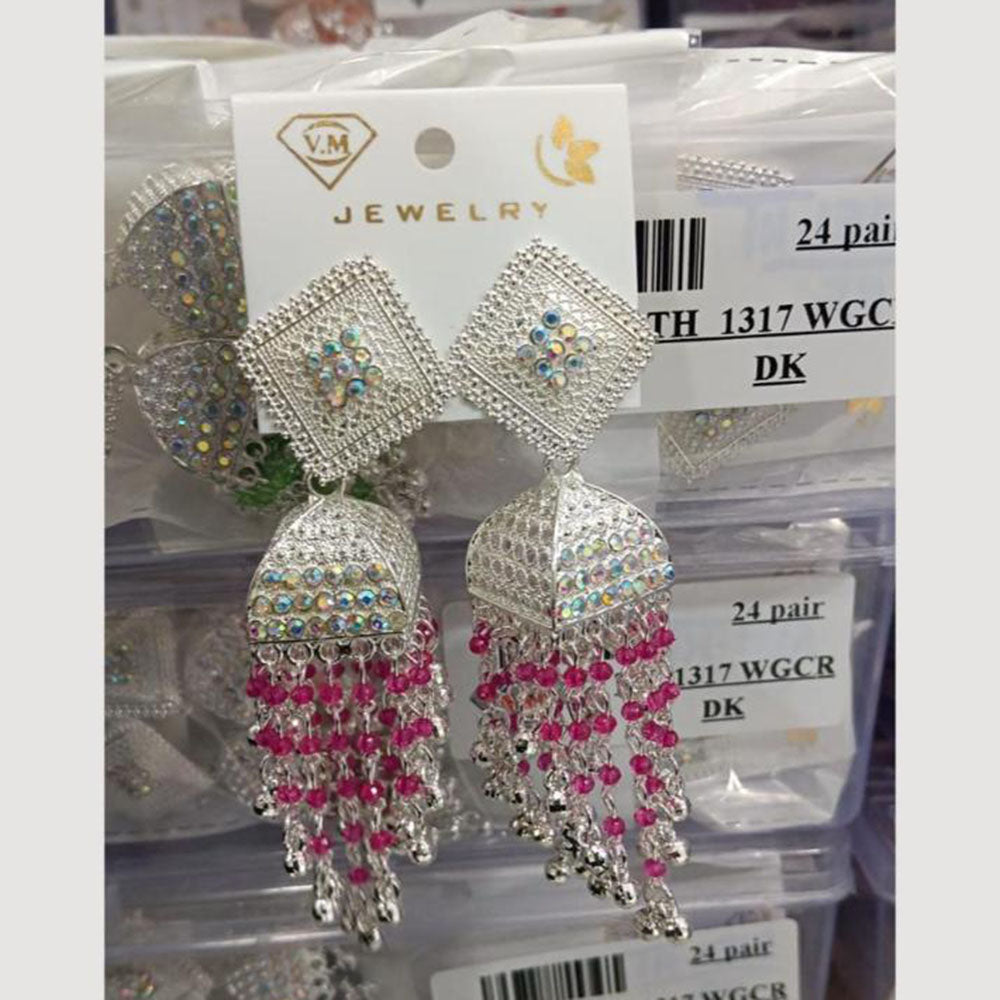 VM Imitation Silver Plated Jhumki Earrings