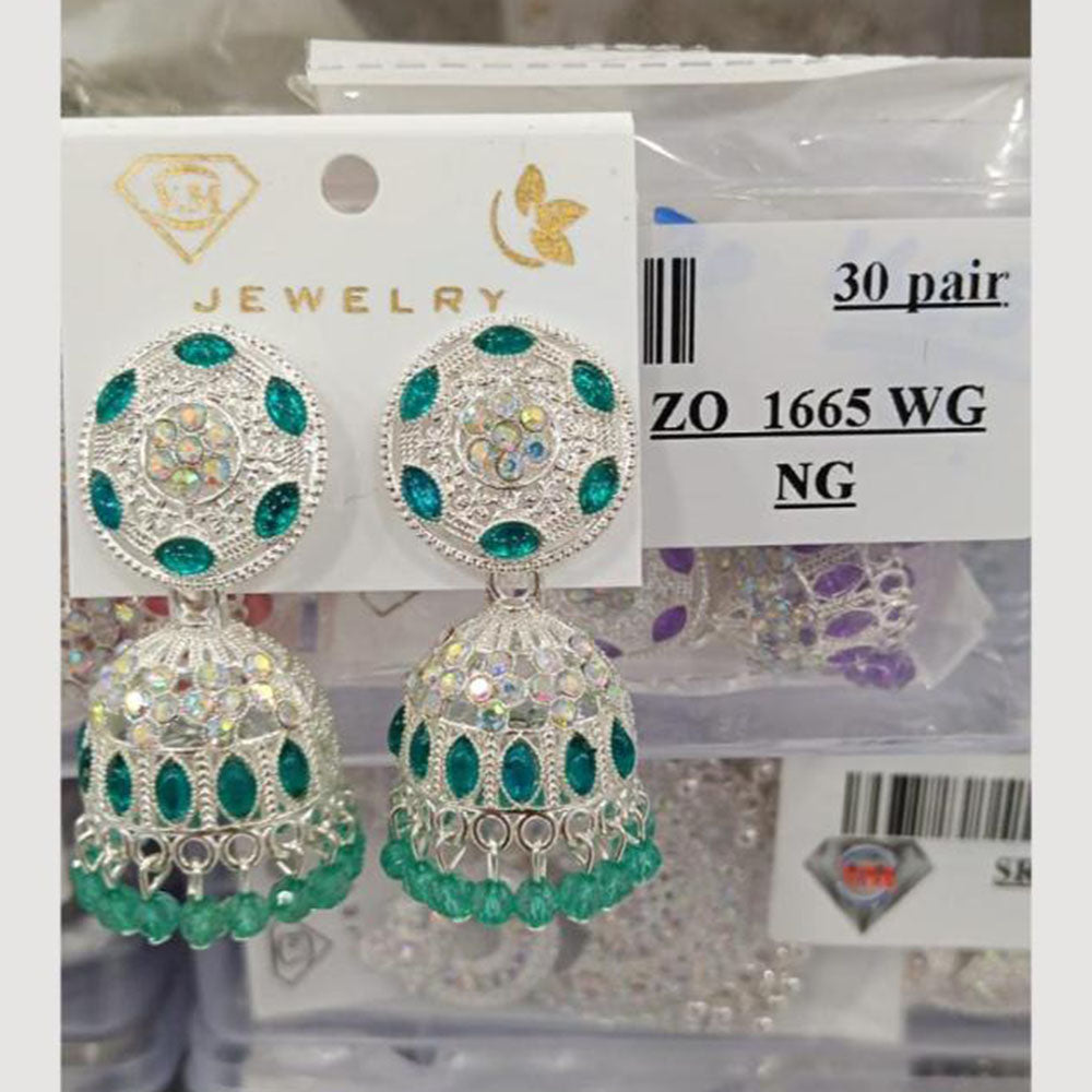 VM Imitation Silver Plated Jhumki Earrings