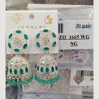 VM Imitation Silver Plated Jhumki Earrings