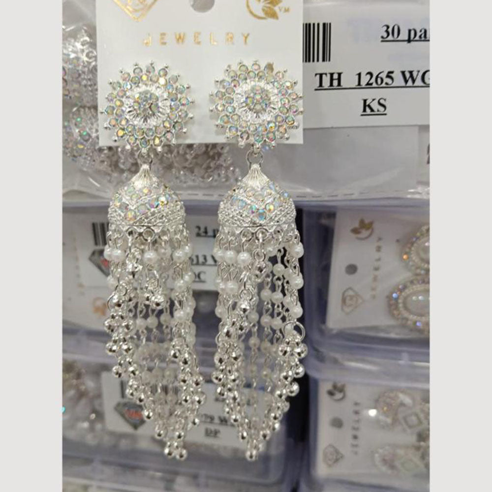 VM Imitation Silver Plated Jhumki Earrings