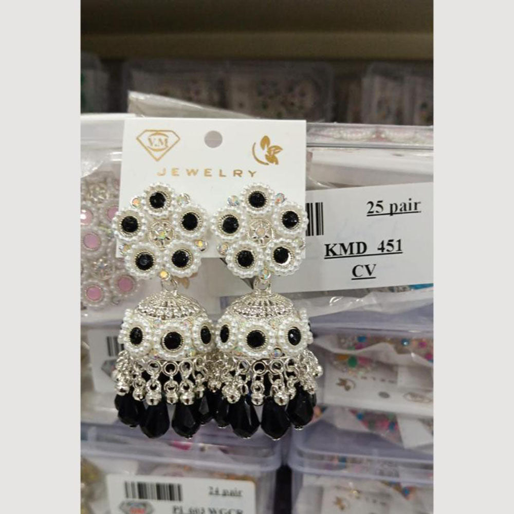 VM Imitation Silver Plated Jhumki Earrings