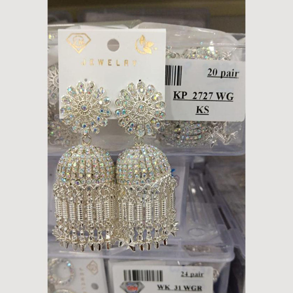 VM Imitation Silver Plated Jhumki Earrings