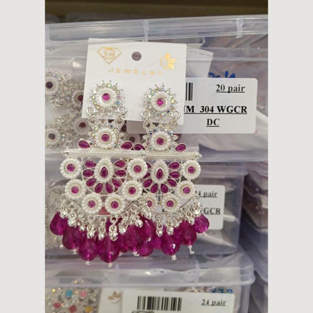 VM Imitation Silver Plated Dangler Earrings