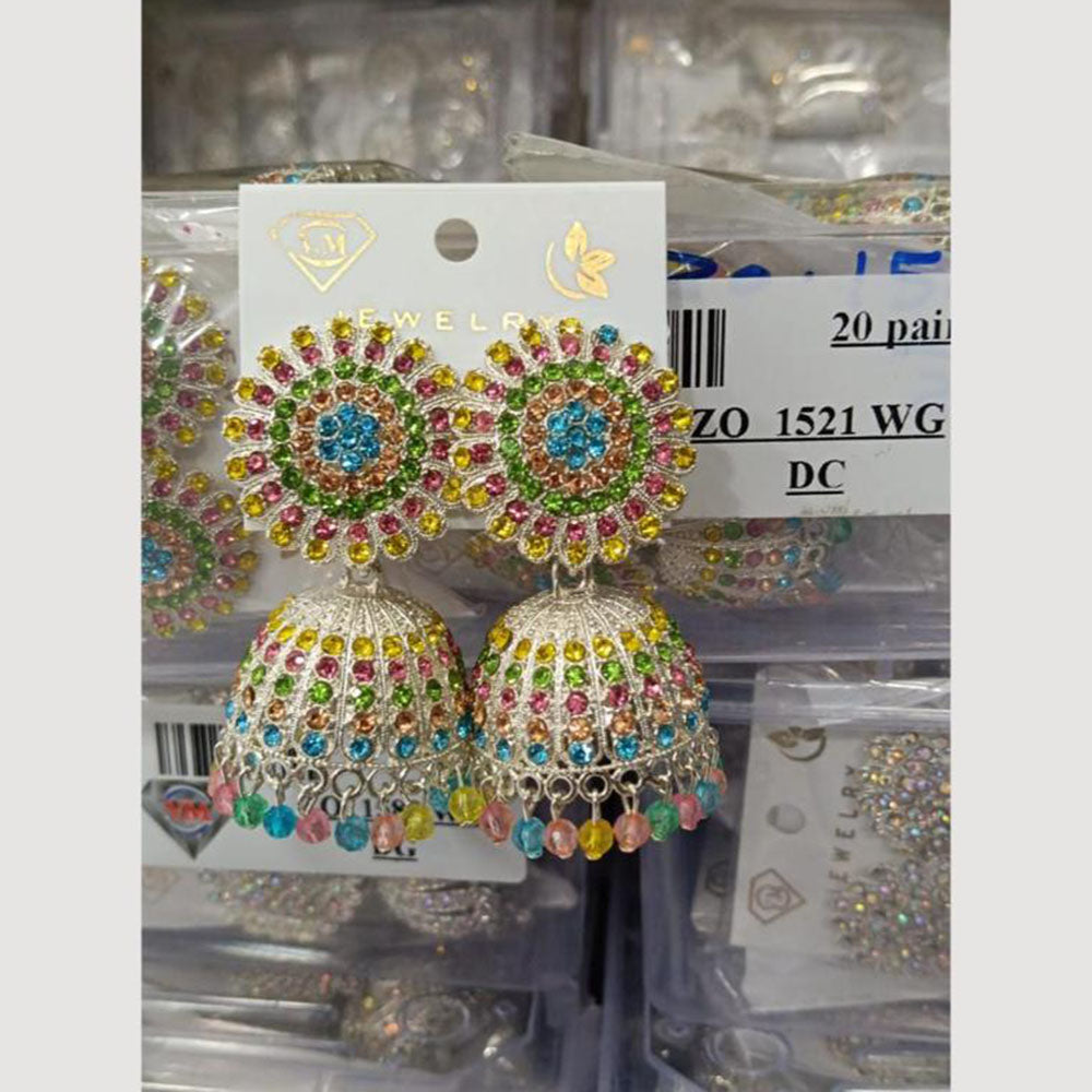 VM Imitation Silver Plated Jhumki Earrings