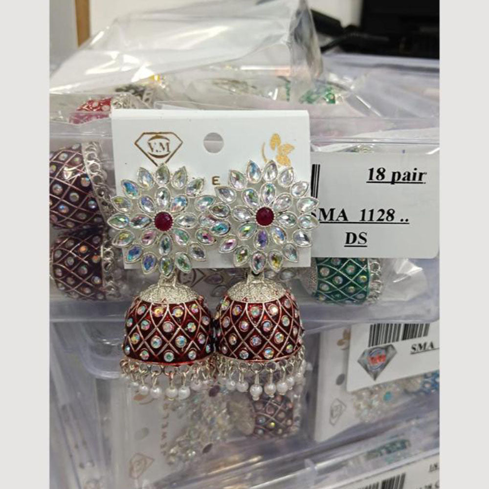 VM Imitation Silver Plated Jhumki Earrings