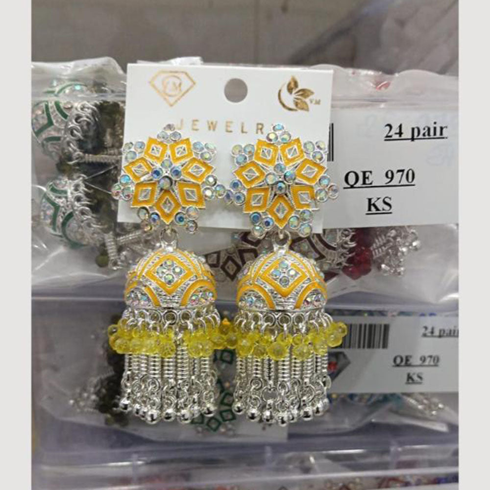 VM Imitation Silver Plated Jhumki Earrings