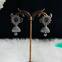 VM Imitation Vintage Look Oxidised Plated Jhumki Earrings