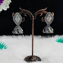 VM Imitation Ethnic Oxidised Plated Sparkling Austrian Stones Jhumki Earrings
