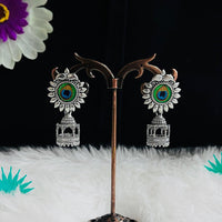 VM Imitation Vintage Look Oxidised Plated Jhumki Earrings