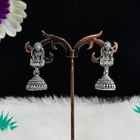 VM Imitation Oxidised Plated South Indian Style Temple Jhumki Earrings