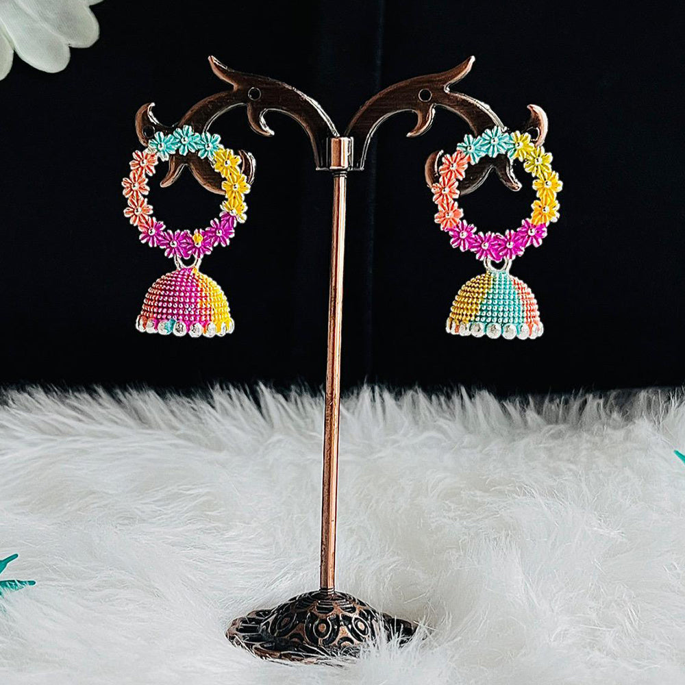 VM Imitation Multicolor Flower Design Jhumki
