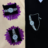 VM Imitation Rhodium Plated Delicate Austrian Stone Adjustable Bracelet