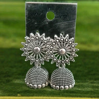VM Imitation Oxidised Plated Heritage-Inspired Jhumki Earrings
