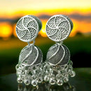 VM Imitation Oxidised Plated Heritage-Inspired Jhumki Earrings