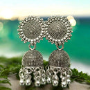 VM Imitation Oxidised Plated Heritage-Inspired Jhumki Earrings
