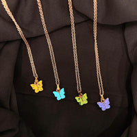 VM Imitation Delicate Butterfly Charm Chain Pendant