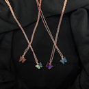 VM Imitation Delicate Butterfly Charm Chain Pendant
