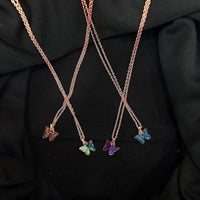 VM Imitation Delicate Butterfly Charm Chain Pendant