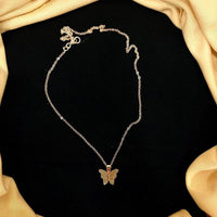 VM Imitation Delicate Butterfly Charm Chain Pendant