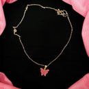 VM Imitation Delicate Butterfly Charm Chain Pendant