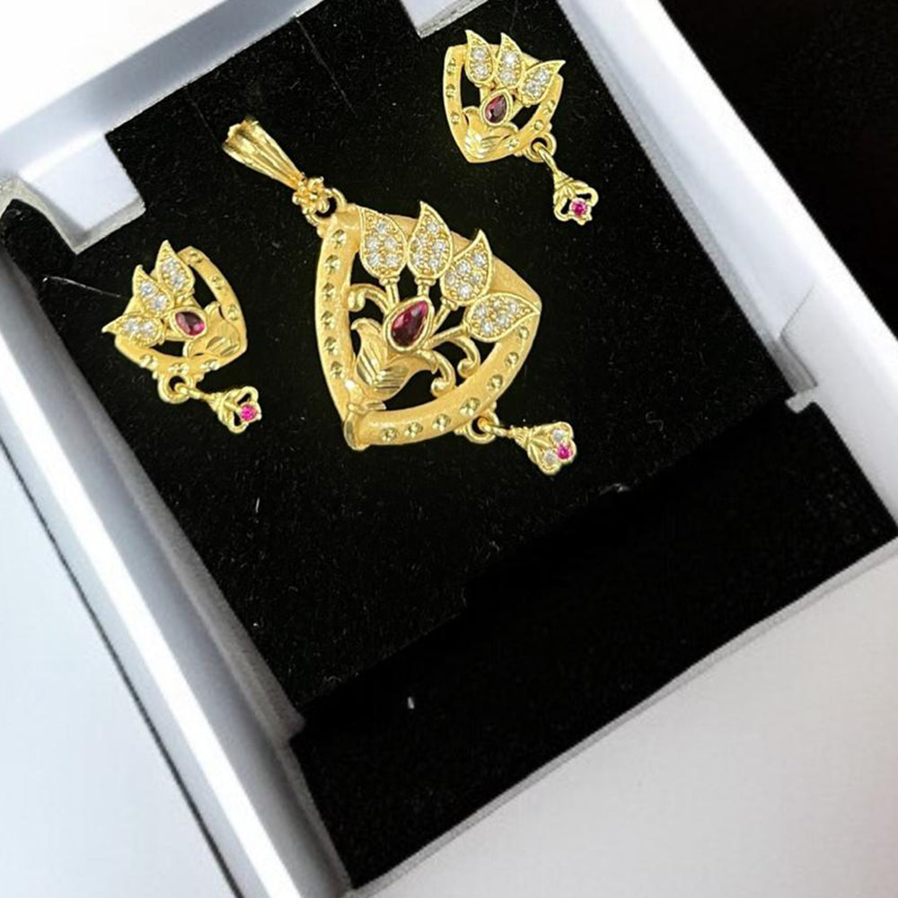 VM Imitation Premium Sparkling Austrian Stone Pendant Set