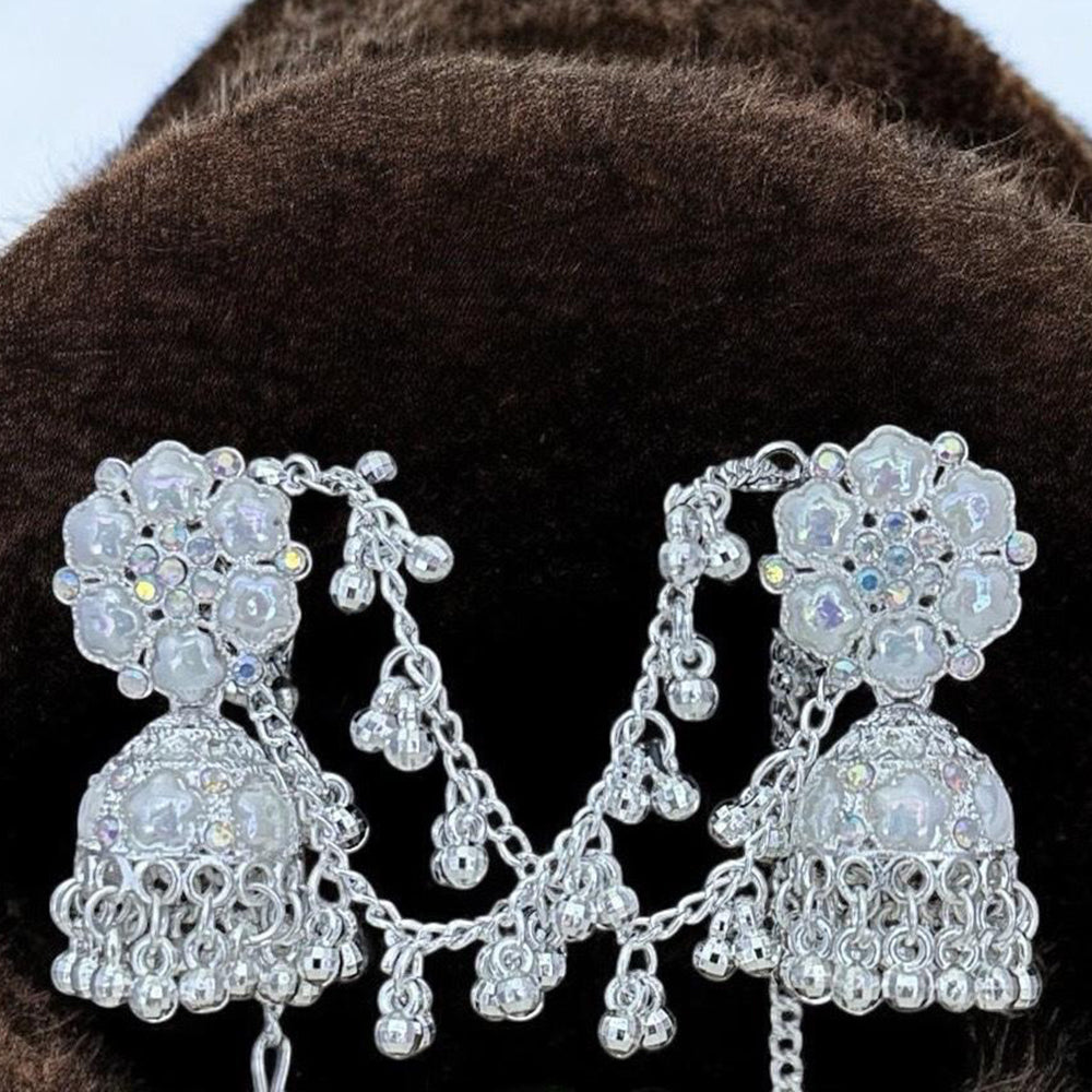 VM Antique Royal Antique Austrian Stone And Beads Jhumki Earrings