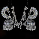 VM Imitation Ethnic Sparkling Austrian Stone And Pearls Jhumki Earrings