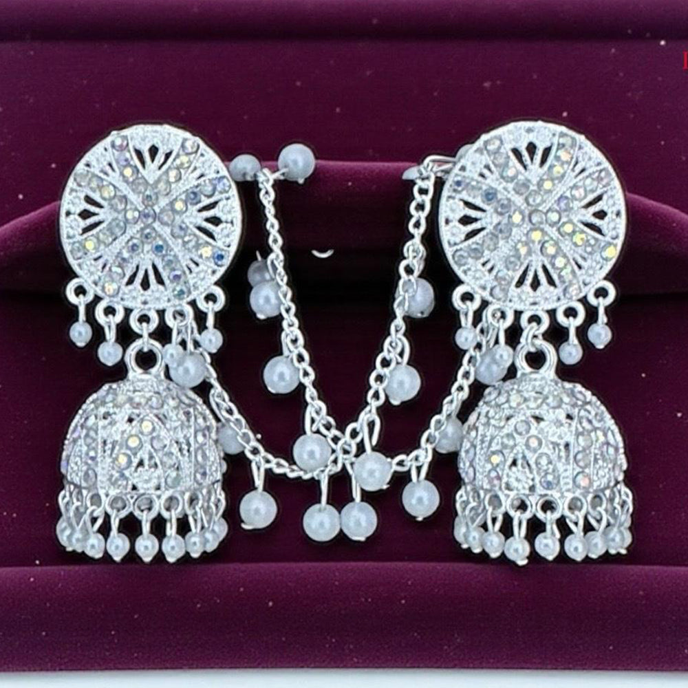 VM Antique Royal Antique Austrian Stone And Beads Jhumki Earrings