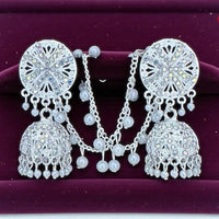 VM Antique Royal Antique Austrian Stone And Beads Jhumki Earrings