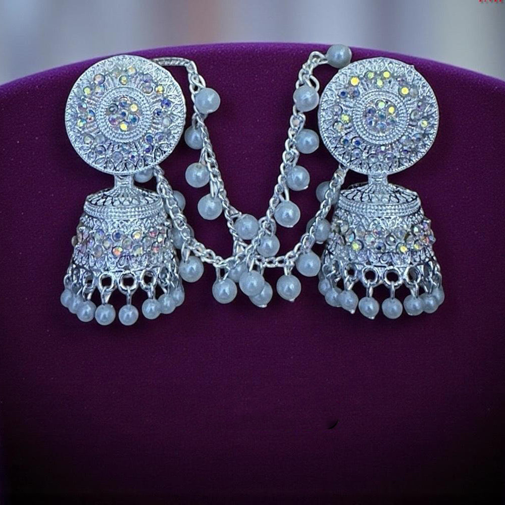 VM Antique Royal Antique Austrian Stone And Beads Jhumki Earrings