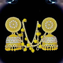 VM Imitation Ethnic Sparkling Austrian Stone And Pearls Jhumki Earrings
