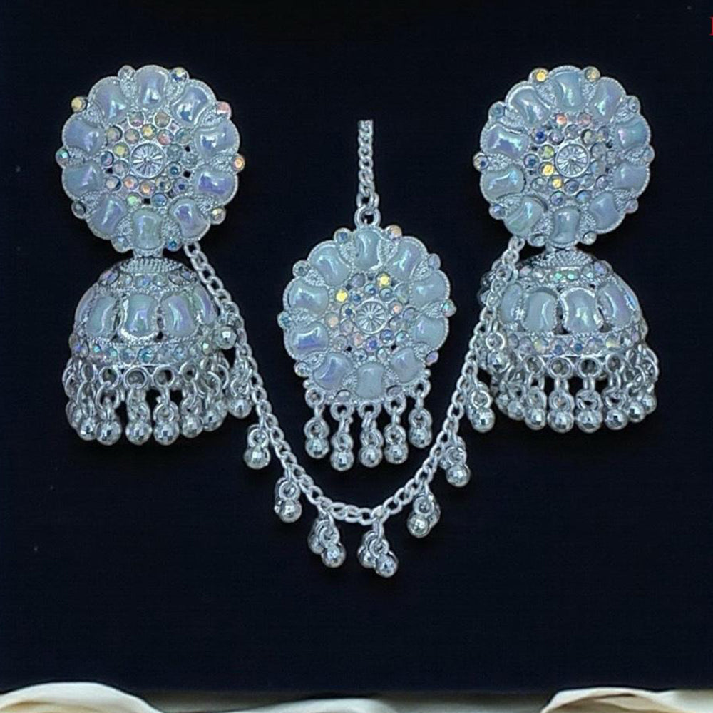 VM Antique Royal Antique Austrian Stone And Beads Jhumki Earrings