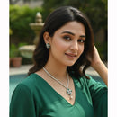 VM Imitation Fancy Crystal Stone And Pearl Statement Necklace Set