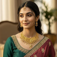 VM Imitation Pota Stone Designer Choker Necklace Set