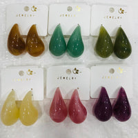 VM Imitation Color Pop Glossy Drop Stud Earrings