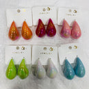 VM Imitation Color Pop Glossy Drop Stud Earrings