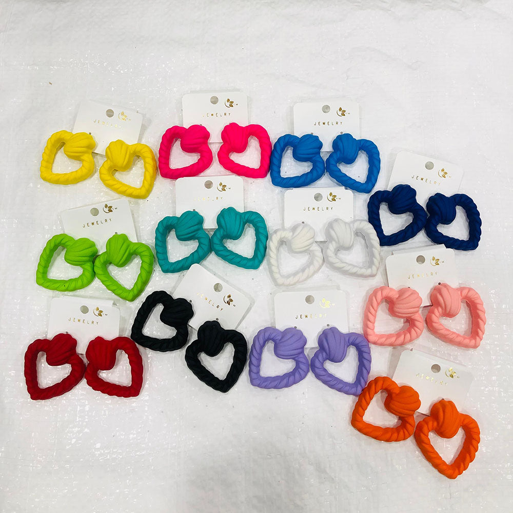 VM Imitation Trendy Matte Heart Shape Fashion Studs