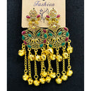VM Imitation Look Kashmiri Crystal Austrian Stone Kashmiri Ghungroo Dangler Earrings