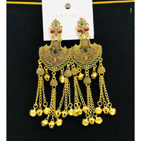 VM Designer Crystal Stone Kashmiri Ghungroo Long Jhumki Earrings