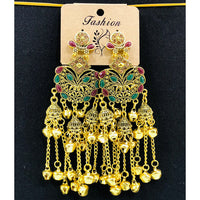 VM Designer Crystal Stone Kashmiri Ghungroo Long Jhumki Earrings