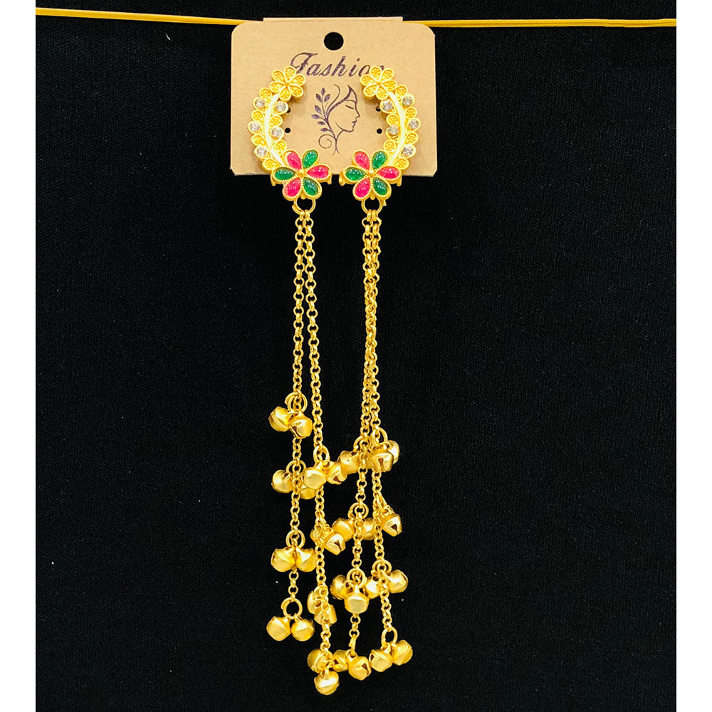 VM Imitation Look Kashmiri Austrian Stone Kashmiri Ghungroo Dangler Earrings