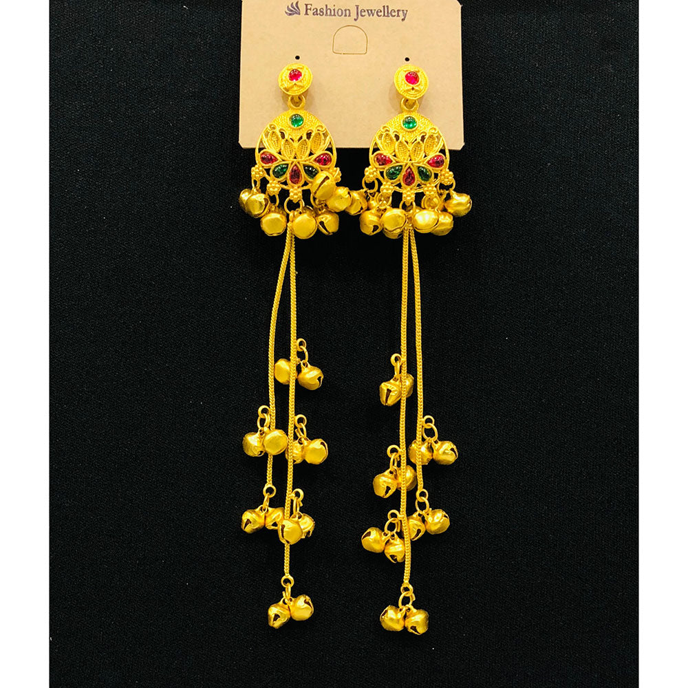VM Imitation Look Kashmiri Pota Stone Kashmiri Ghungroo Dangler Earrings