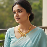 VM Imitation Royal Antique Gold Plated Necklace Set