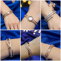 VM Imitation Delicate Austrian Stone Adjustable Bracelet (Assorted Desing)  ( Pack of 12)
