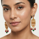 Wearhouse Fashion Designer Pota Stone And Pearl Dangler Earrings